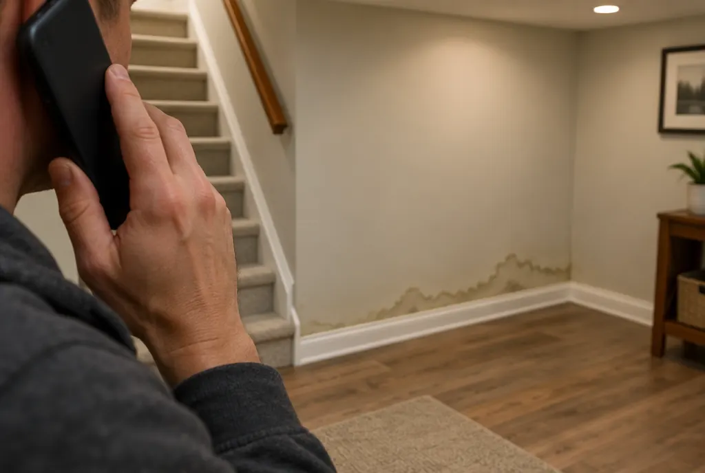 Calling the emergency mold help line from a Denver basement